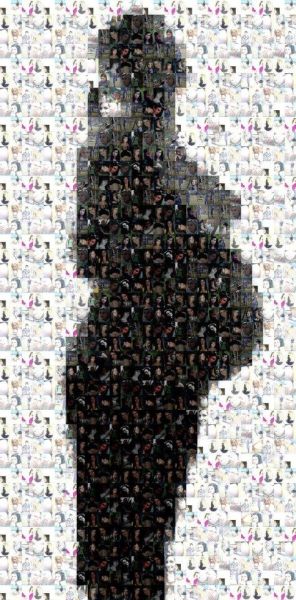 Mozaika ze zdjęć kobiet, która powstała w ramach akcji "Ciąża bez procentów"