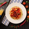 Spaghetti z chorizo w pomidorach